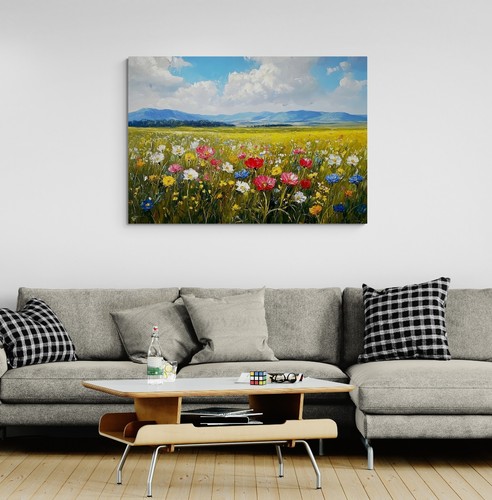 Wild flower meadow canvas - meadow,