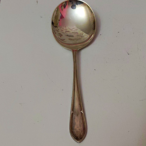 Silver plated spoon - silver,