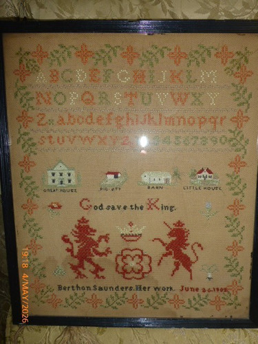 Antique 1902 fine - 1902, sampler