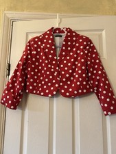 James Lakeland Bright Red Polka Dot Bolero Jacket - UK - BN