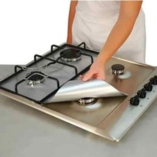 4x Pack Reusable Gas Cooker Stove Hob Protector Liner Non Stick Reversible Cover