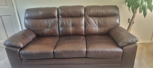 Brown leather piece - 3-piece, suite