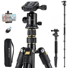K&F Concept 72" Camera Tripod with Ball Head Monopod And Phone Holder + Remote