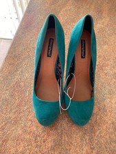 Ladies turquoise brand new unworn high stiletto heels size 5