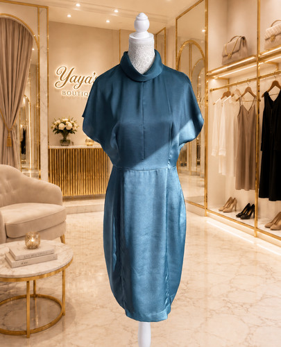 Reiss teal satin high neck - reiss,