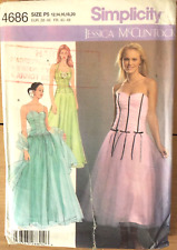 Simplicity 4686 Prom Bridesmaid Wedding Ballgown Dress Sewing Pattern Size 12-20