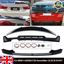FOR BMW F33 M SPORT BODY KIT FRONT SPLITTER REAR DIFFUSER SPOILER GLOSS BLACK UK