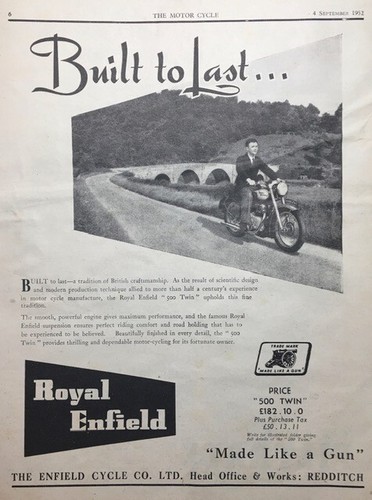 Royal enfield 500cc twin 1952 - enfield,