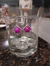Stunning Purple/Violet Sugilite Earrings. Sterling Silver Hooks.