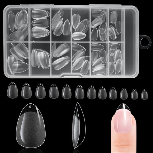 Short almond nail - short, tips,