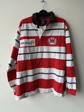 Vintage Gloucester Rugby Union 1996 1997 Mens XL Home Jersey Cotton Oxford Shirt