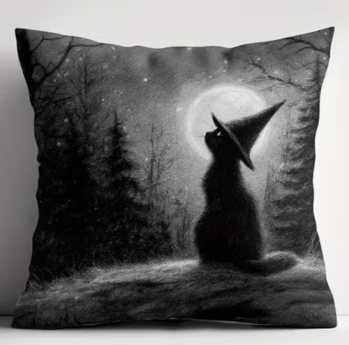 Pagan cat themed cushion cover - cat,