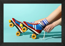 Retro Roller Skates on Light