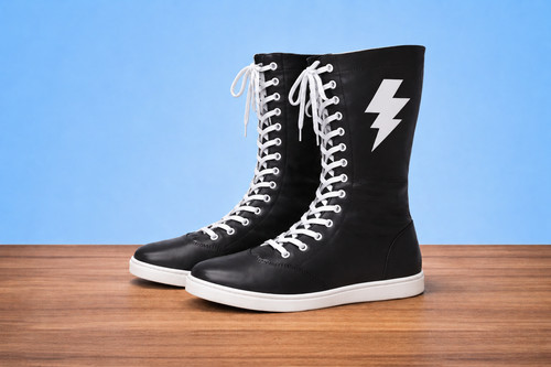 Leather wrestling shoes - leather,