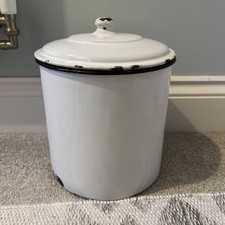 Vintage White Enamel Flour Bin