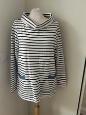 Joules Connick Cream Navy Striped Top Size Uk 14