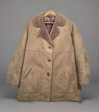 Vintage LAKELAND Real Sheepskin SHEARLING Jacket Coat  Women’s Uk20 US18 Beige