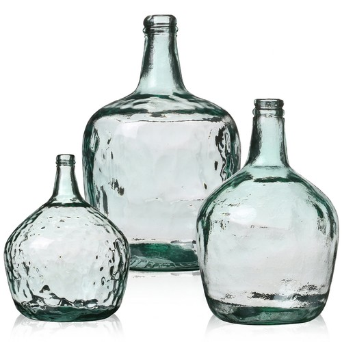 Round recycled glass vase lady - round,