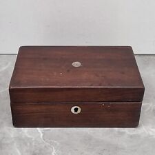 Antique Victorian Travel Wooden box inlaid Mother of Pearl no key no lock