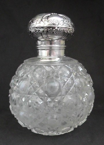 Antique cut glass and silver - glass,
