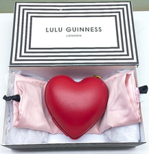 Lulu Guinness Red Nappa Leather Heart Clutch Bag New & Boxed
