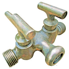 antique brass beer barrel tap double large early Z