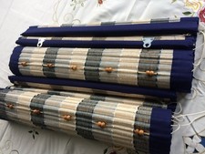 2x Window Blinds 48.2cm each x 125cm length Wood with Wool Window Blind Easy Fit