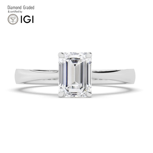 Emerald diamond engagement - emerald,