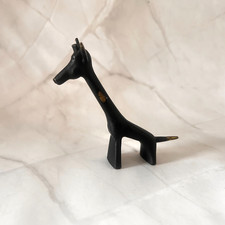 Vintage Bronze Brass Metal Giraffe Figurine Sculpture Walter Bosse Style C1960s