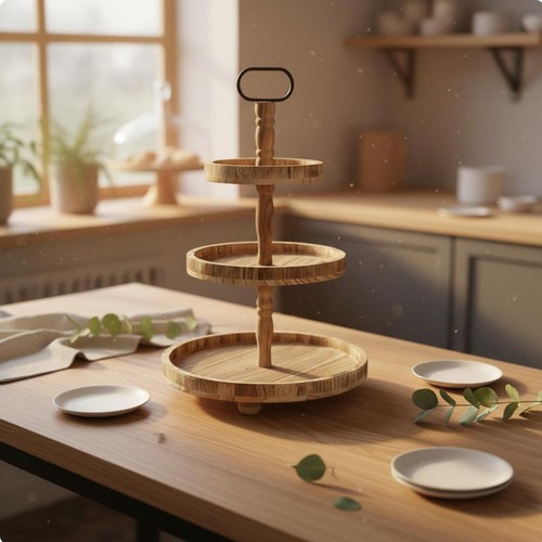 Tier paulownia wood cake - 2,