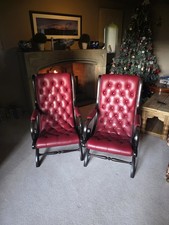Pair of red chesterfield