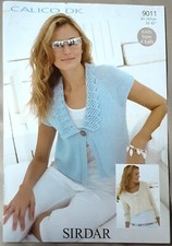 Original Sirdar Calico Dk Ladies Jackets 32"-42" Knitting Pattern 9011