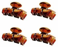 Set of 4 Pretty Brown or Tort Brown Hair Claw Clamp Clip Unique Bull Dog Design