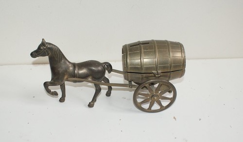 Vintage brass horse drawn - horse,
