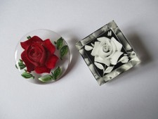 Lucite brooch - reverse carved