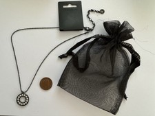 PILGRIM Necklace and Diamanté Round Pendant with Aged Gift Bag #SPR252