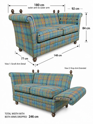 Double ended drop arm sofa - ended,