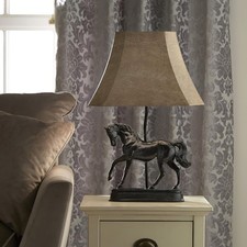 Black Horse Table Lamp Resin