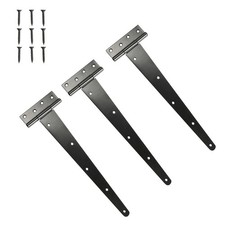 Heavy Duty Tee Hinges Black Metal Pack of 3 Garden Shed Gate Stable Door T-Hinge
