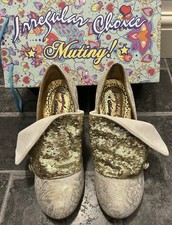 Lovely Pair Irregular Choice Gold Flick Flack Shoes Size 40 (7)