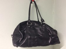 Marks and Spencer genuine black leather hand luggage cabin overnight travel bag