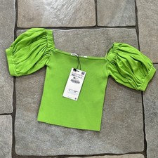 Zara Cropped Knitted Top Puff