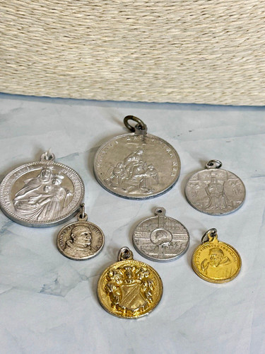 Vintage religious medals - vintage,