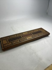 Antique Vintage  Marquetry Crib Cribbage Board