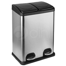 Dihl 40 Litre Dual Recycle Pedal Bin 2x 20L Removable Buckets Easy Recycling