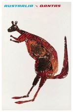 Vintage Qantas Australia Aboriginal Art Airline Poster Print A3/A4