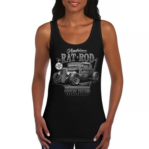 American rat rod women tank - american,