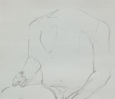 Male nude pencil drawing