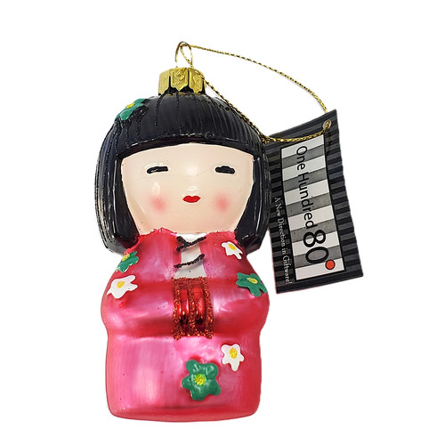 Kokeshi doll glass ornament - kokeshi,