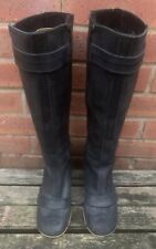 Fly Girl London Black Calf Length Leather Boots Ladies Size Uk 5 /38